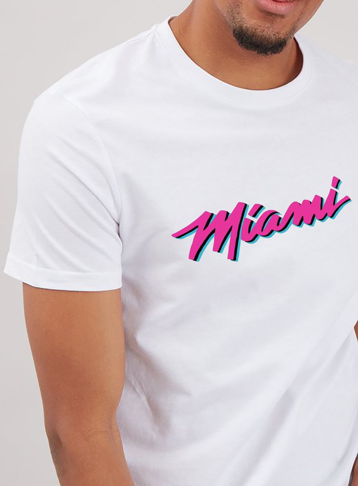 T-shirt blanc imprimé Miami